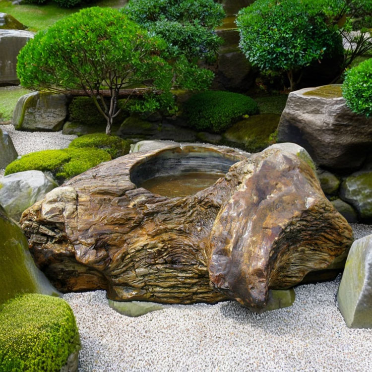 木化石 蹲 052 手水鉢 水鉢 一点物 銘石 販売 珪化木 幅95cm 庭石 景石