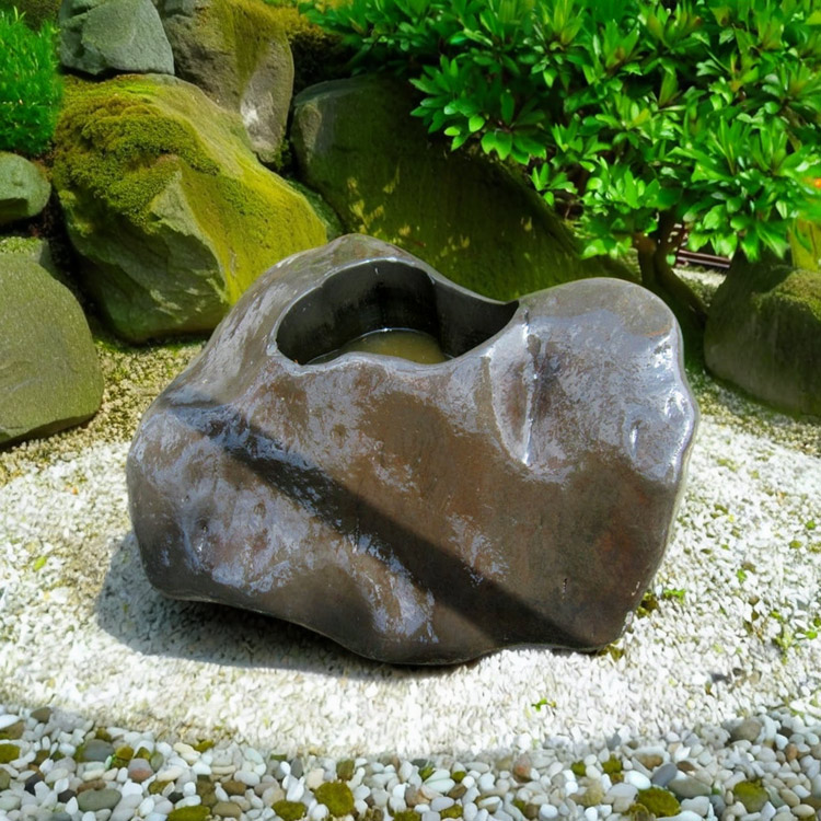 天然石 蹲(つくばい) 066 手水鉢【商品番号：m-ni066】