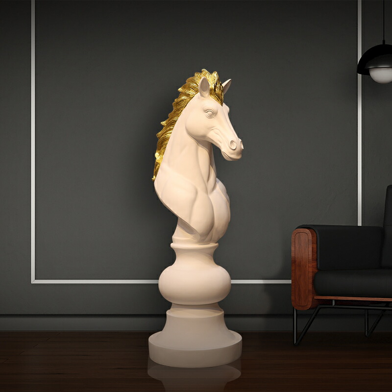 楽天市場】等身大のチェス駒 騎士 ホワイト Chess knight 高さ約1m30cm