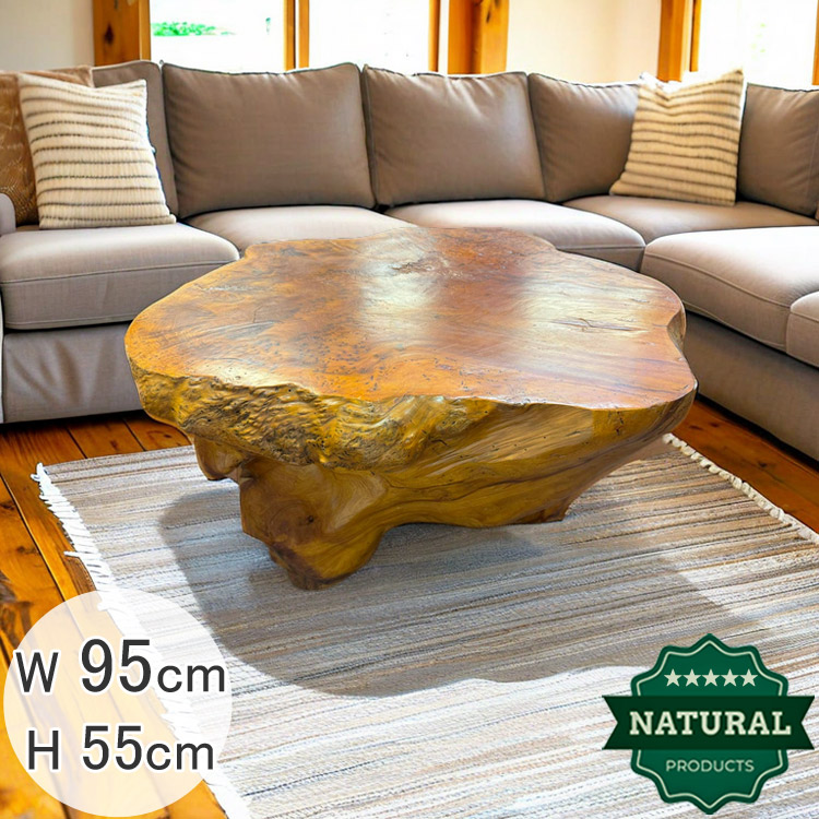 楽天市場】送料無料 自然木 木の根 座卓 低い テーブル W95cm 花台