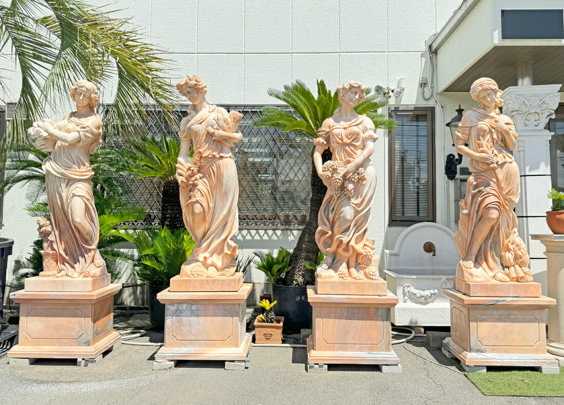 天然大理石彫刻 収穫のヴィーナス（秋） ピンク｜希少ピンク大理石