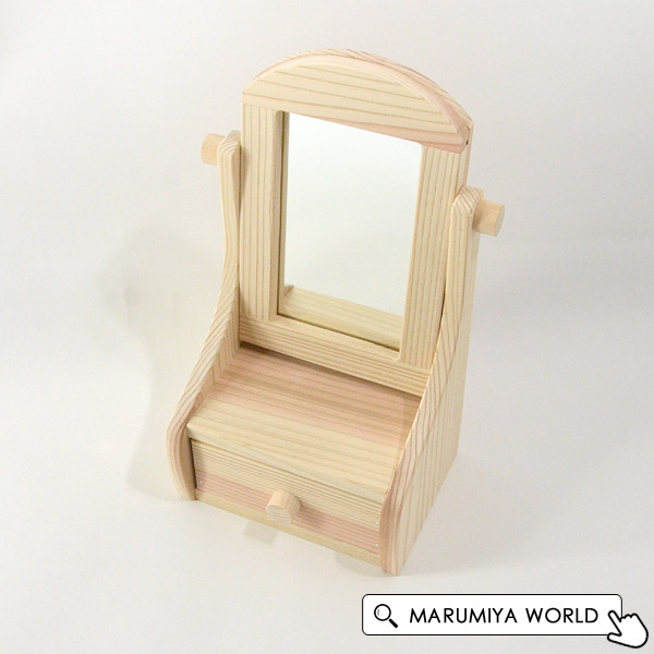 送料無料】ミニドレッサー完成品 鏡 かがみ ミラー 木製 木 無垢 天然