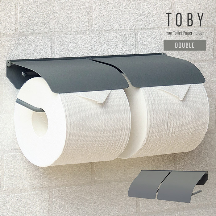 楽天市場】アイアン トイレットペーパーホルダー ダブルタイプ マット
