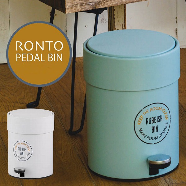 ロント・ペダルビン ペダル式トイレポット ホワイト グリーン 5L<br