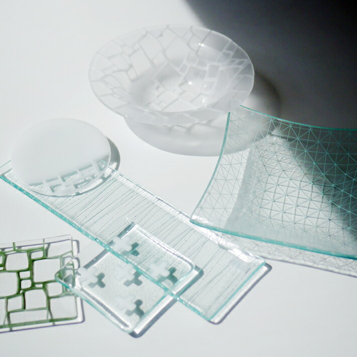 サブロウ ガラス うつわ2枚セット サブロウ ガラス うつわ2枚セット サブロウ｜ガラス｜作家のうつわ通販