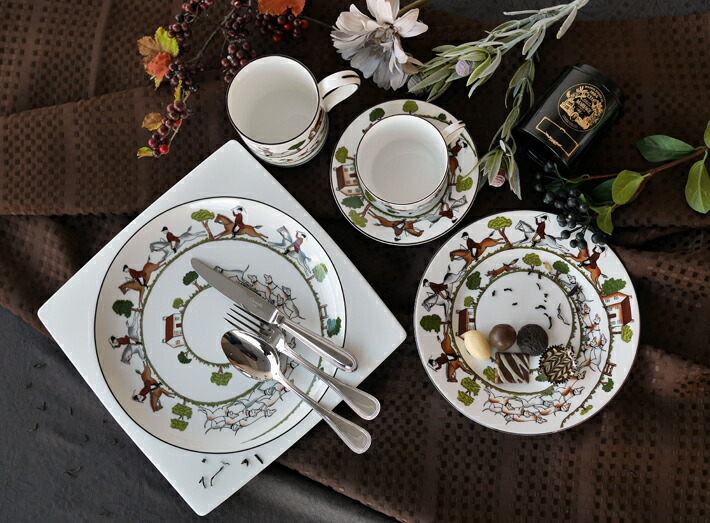 [未使用] ウエッジウッド　ハンティングシーン　B&Bプレート ウェッジウッド ハンティングシーン ブレッド＆バタープレートを