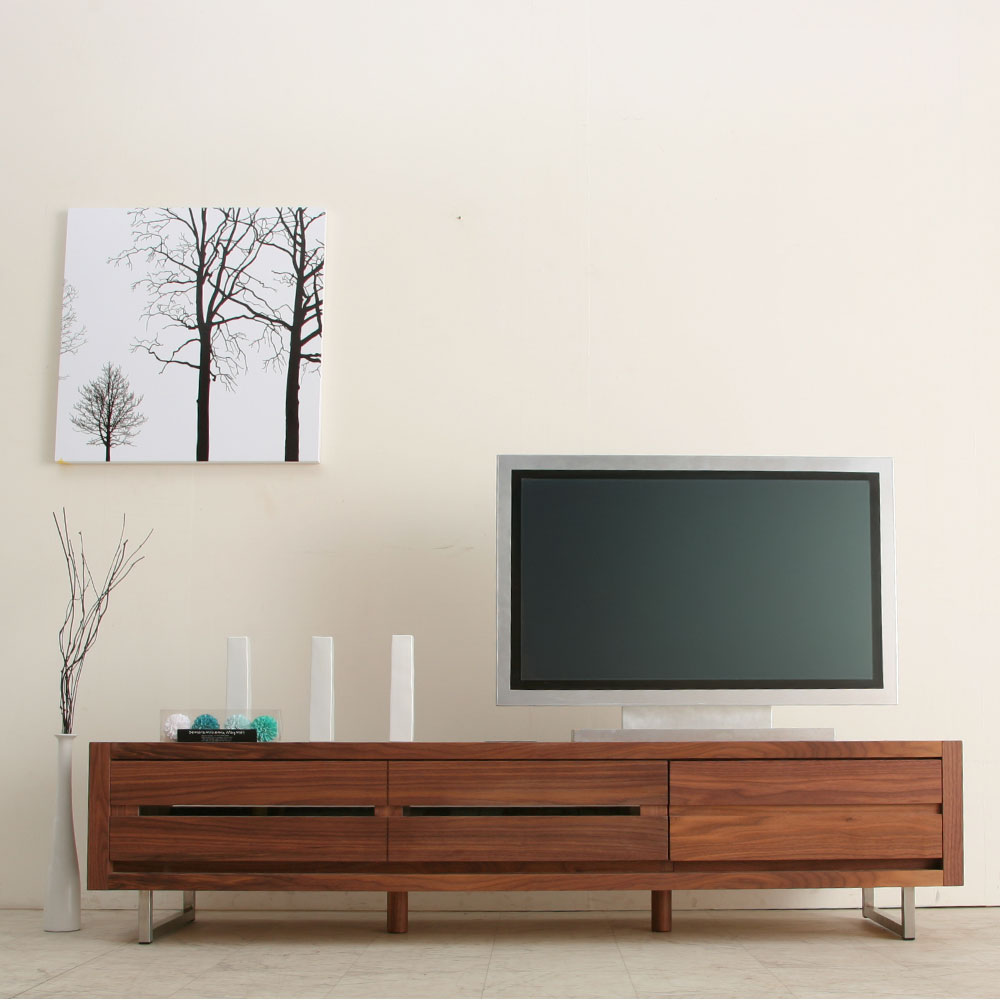 クールモダンなウォールナット[Slit] テレビボード 160サイズ
