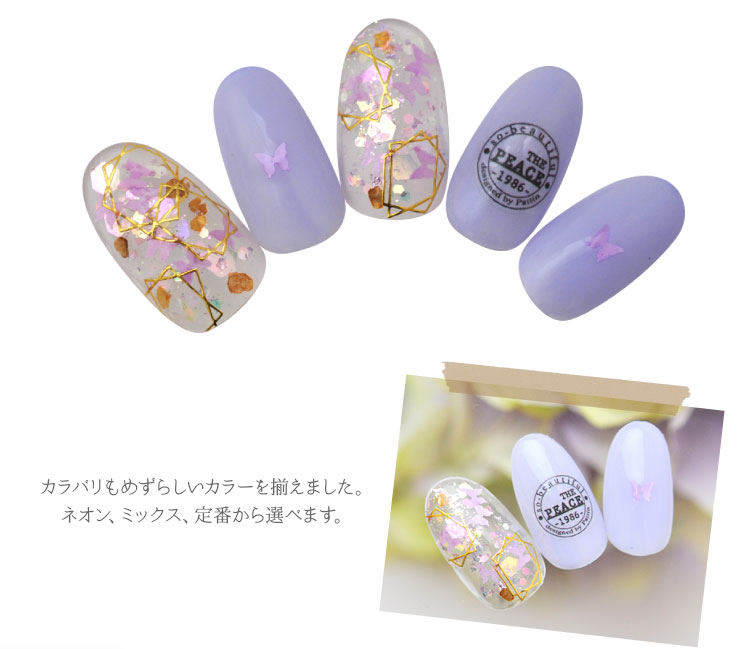 蝶々 ホログラム 12色セット ネイルアート デコ | ラメ ジェルネイル