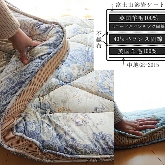 楽天市場】送料無料 マチ付き羊毛多層敷きふとん シングル 羊毛