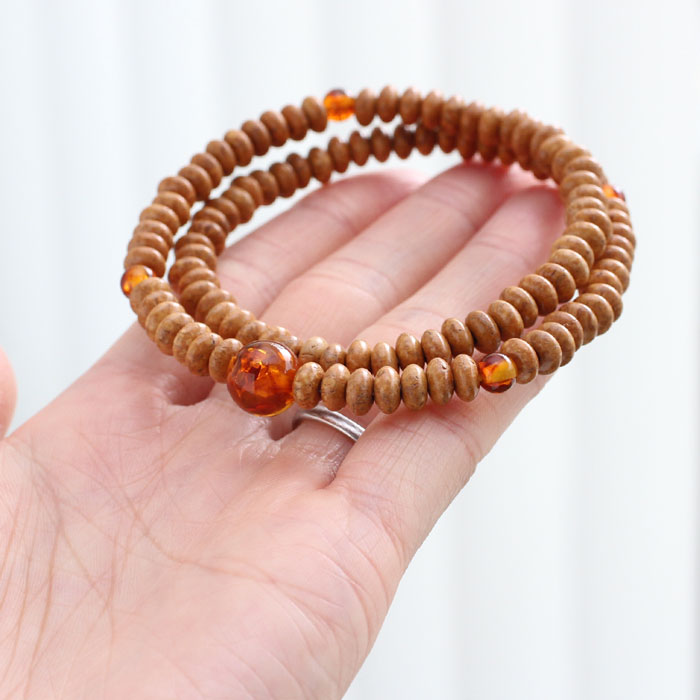 楽天市場】数珠ブレスレット 108玉 天竺菩提樹 琥珀【腕輪念珠