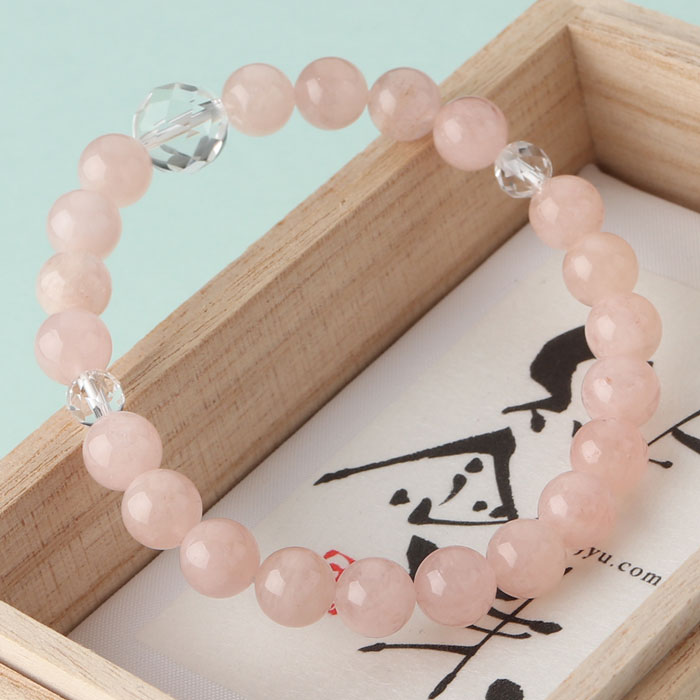 楽天市場】数珠ブレスレット 約8ミリ モルガナイト カット水晶 桐箱