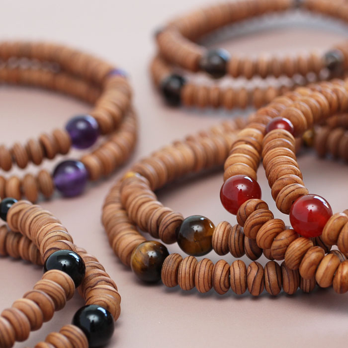 楽天市場】数珠ブレスレット 108玉 みかん玉 屋久杉 選べる天然石