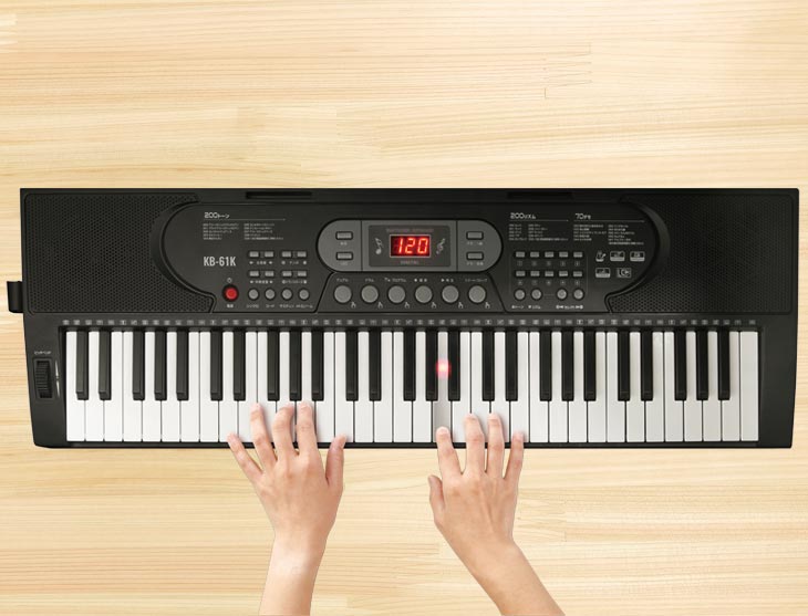 楽天市場】電子ピアノ 電子キーボード 光った鍵盤をなぞるだけ ガイド