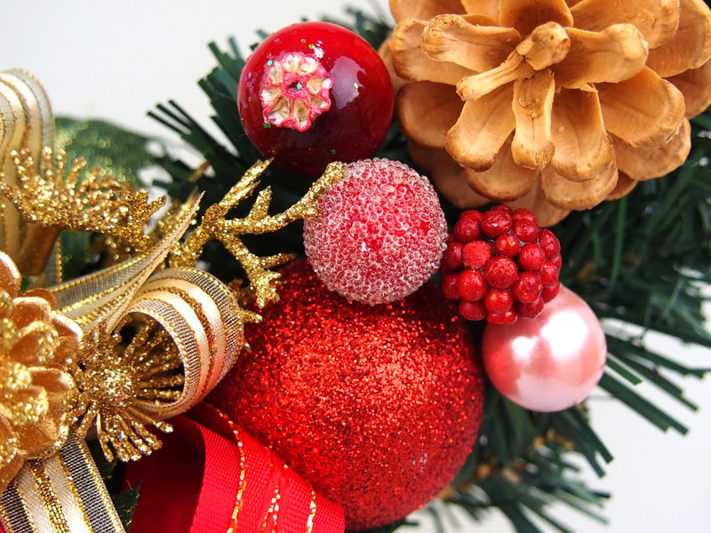 楽天市場】クリスマスリース30cmレッド 赤色 大きい 北欧 玄関