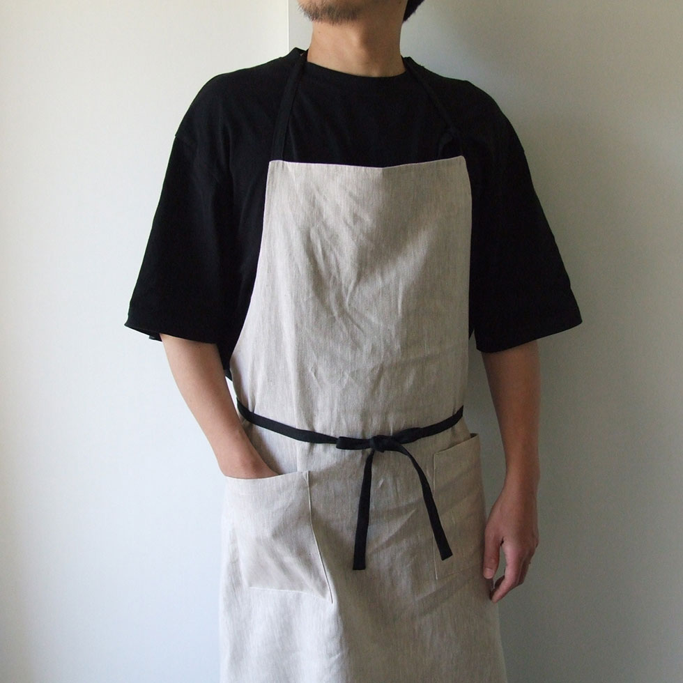 楽天市場】リネン100％ バイカラー メンズエプロン／男女兼用エプロン