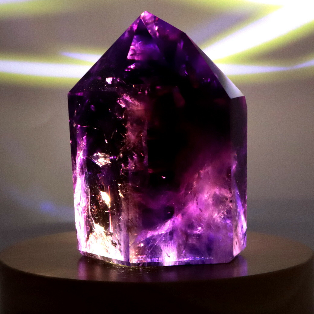 楽天市場】アメジスト 六角柱 ポイント LEDライト付き 1点もの
