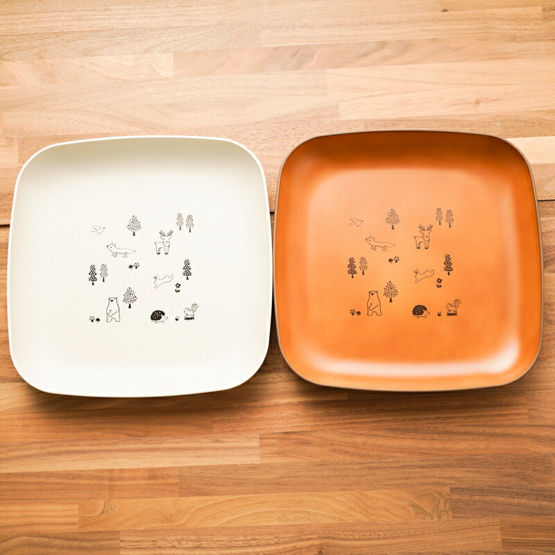 楽天市場】森の仲間たち スタックプレート 1個 グレー/ブラウン 食器