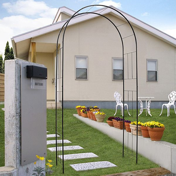 楽天市場】ガーデンアーチ ローズアーチ スチール ブラック 07 約幅