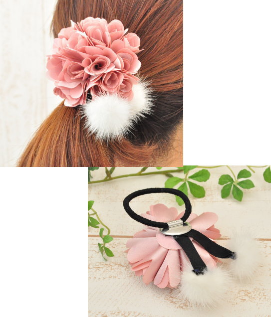 楽天市場】セッティング台座付 大きな 円盤付き ヘアゴム 大 直径2.4cm