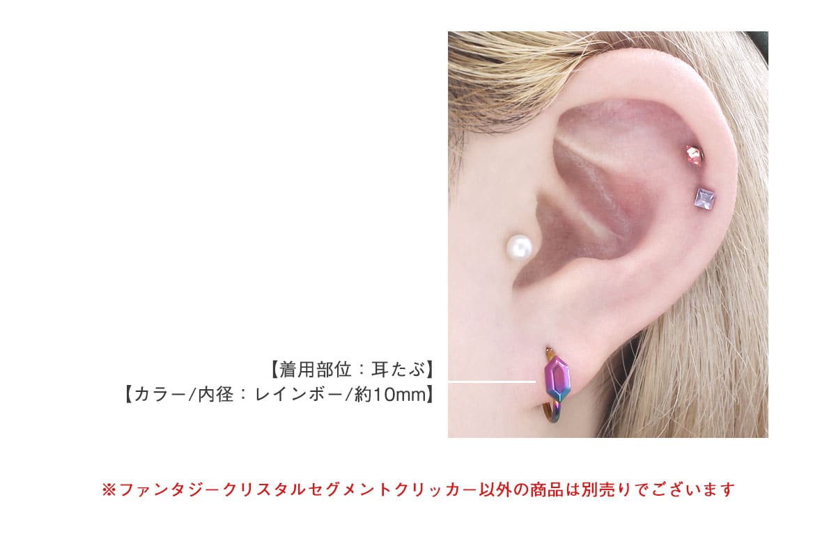 ボディピアス 16G 14G ファンタジークリスタル ワンタッチ セグメント