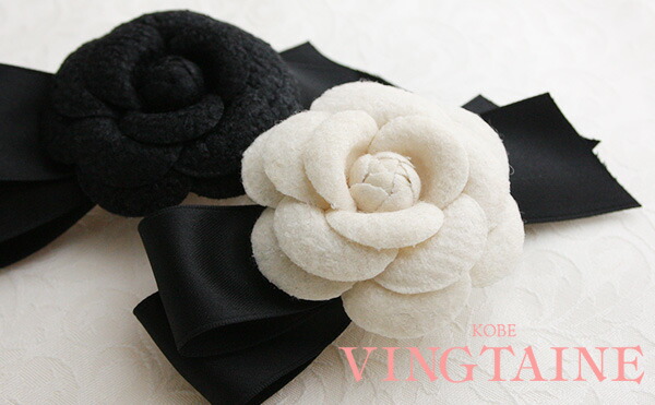 カメリアリボンバレッタ H-472 | ヘアアクセサリー,バレッタ