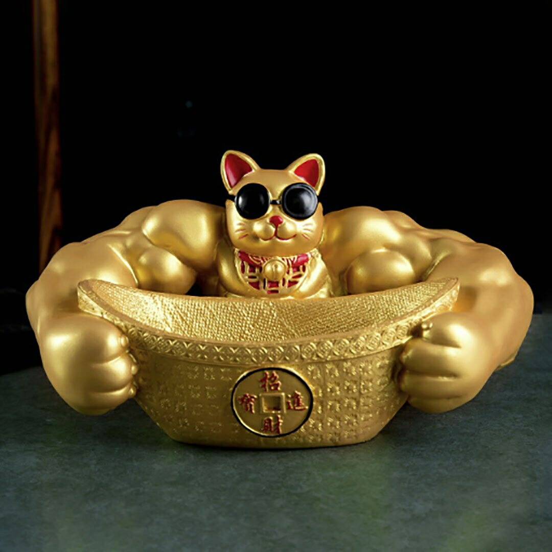 楽天市場】【楽天1位2冠達成】風水 置物 マッスル 招き猫 ーVer2ー