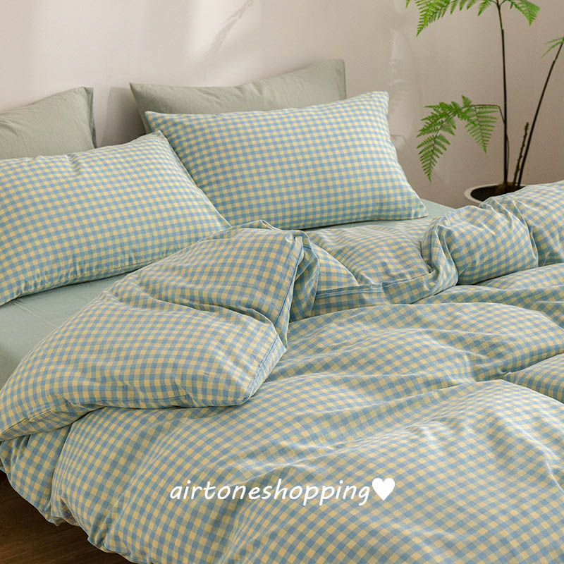 楽天市場】送料無料 全7色 布団カバーセット ブルー イエロー チェック