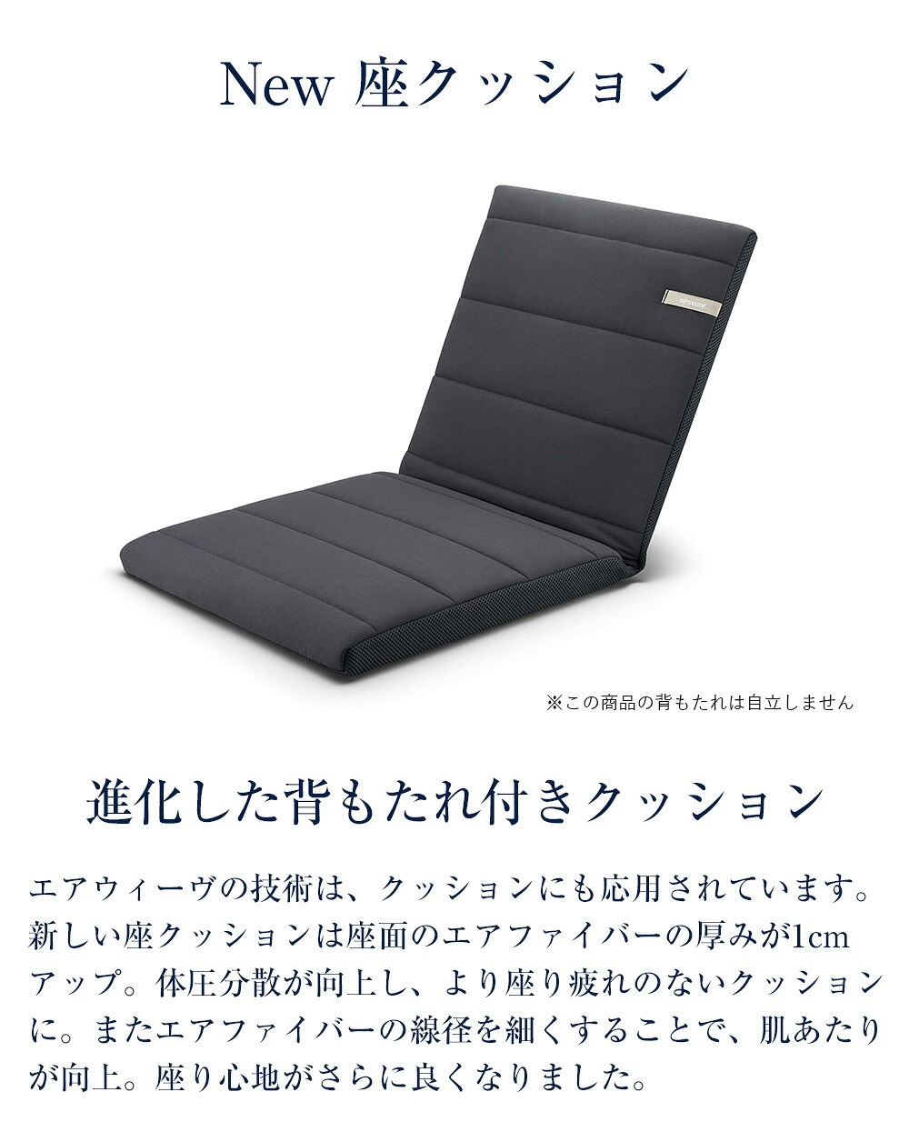 楽天市場】【公式】エアウィーヴ 座クッション ブラック 背もたれ付き