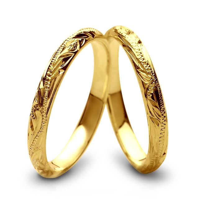 K14ゴールド 【ペアリング】 ハワイアンジュエリー シルキーゴールド