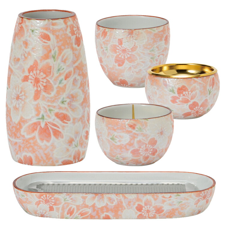 楽天市場】【5点セット】五具足 天音[あまね]雅桜 ピンク【有田焼