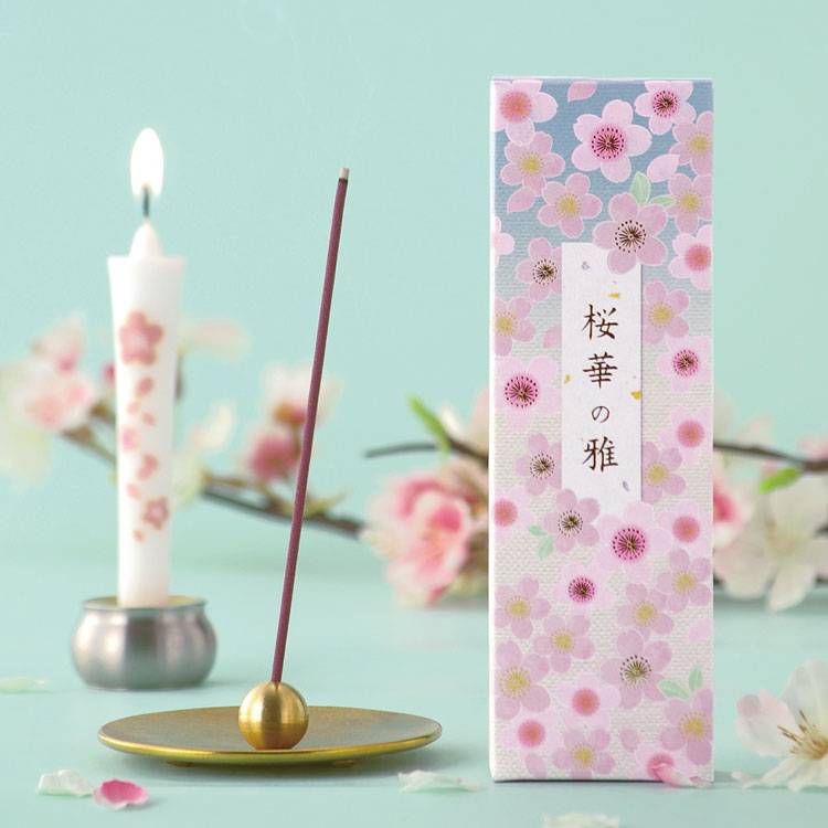 楽天市場】「桜華の雅」桐箱カメヤマ 桜 お線香 お悔やみ セット お香