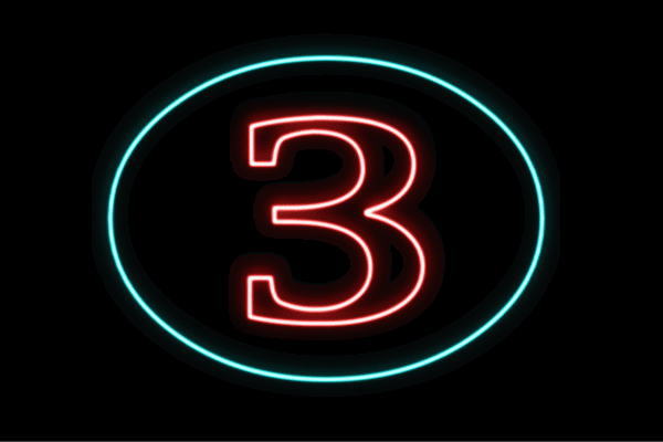 ヤマダモール | 【ネオン】数字【3】【スリー】【さん】【すうじ