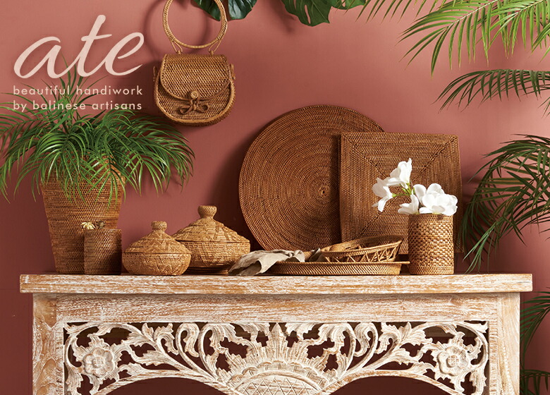 天然素材 バリ島アタ製品　バスケット　カゴ　ランチョンマット他　全25点セット アタ雑貨 バリ島 エスニックインテリア 収納かご 収納バスケット