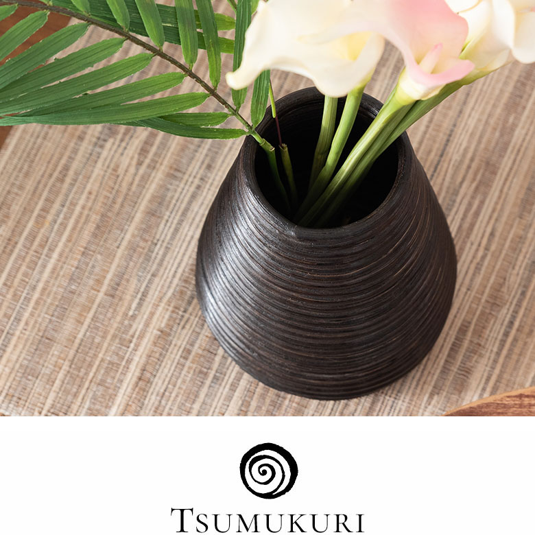 楽天市場】フラワーベース ラタン 籐 花瓶 花びん 花器 円錐型 約 W