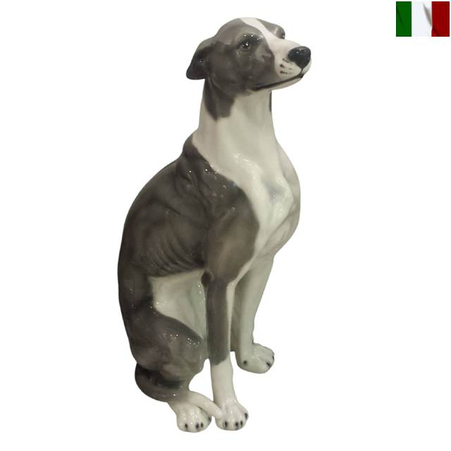 楽天市場】置物 グレーハウンド 犬 白 陶器 イタリア インテリア