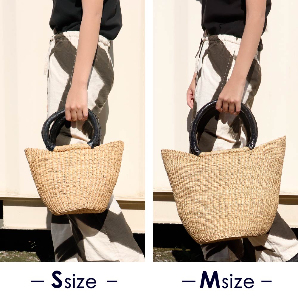 楽天市場】ボルガ丸底ニケフォルムバスケット S 黒革ハンドル 大人の