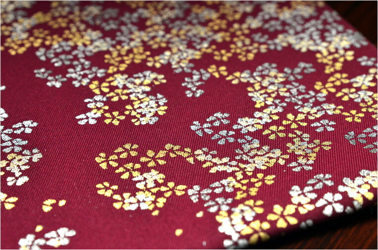 楽天市場】豪華金襴仕立【高級防炎お仏壇マット金彩 金銀桜：臙脂