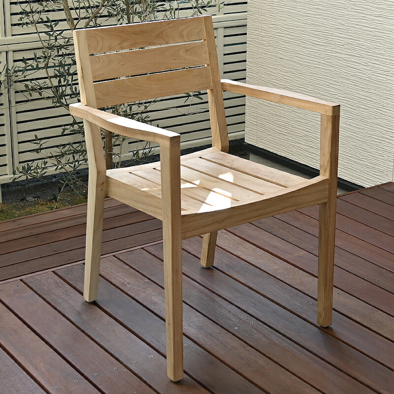 楽天市場】チーク無垢材 無塗装 PURO アームチェア C530XX 背もたれ