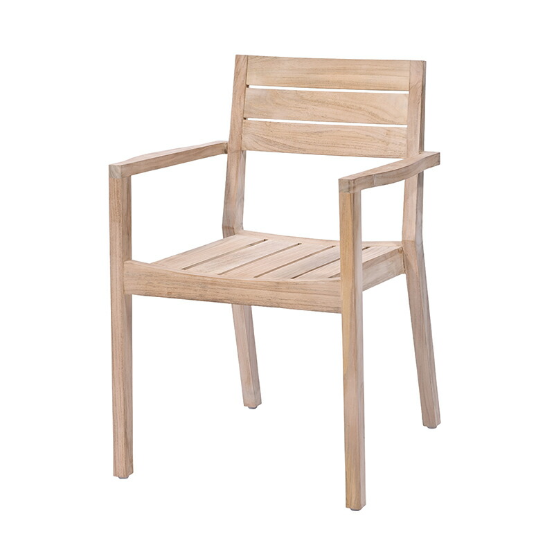 楽天市場】チーク無垢材 無塗装 PURO アームチェア C530XX 背もたれ