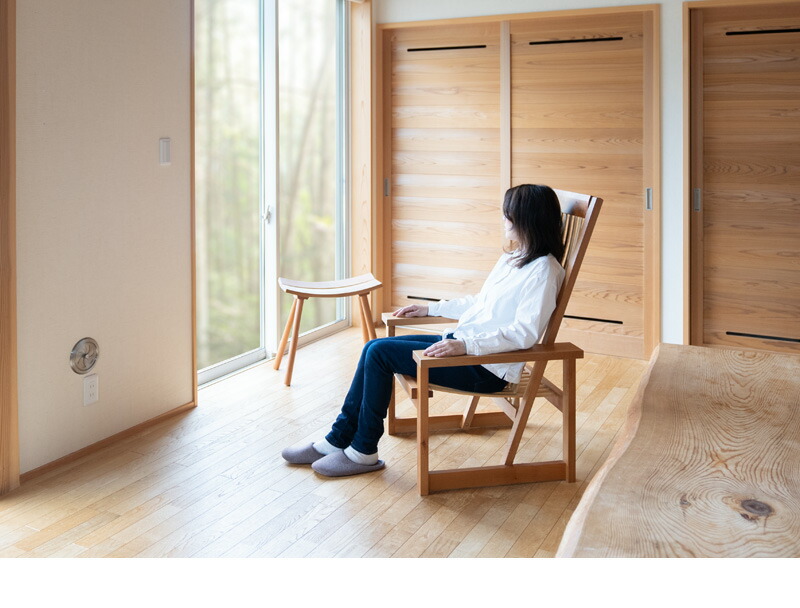 楽天市場】木の ソファ 一人掛け キノチカラ 天然木 山桜 アオダモ