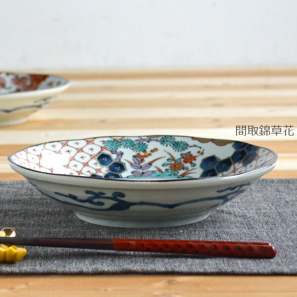 楽天市場】美濃焼 染錦古伊万里 深皿 20.5cm 和食器 深皿 カレー