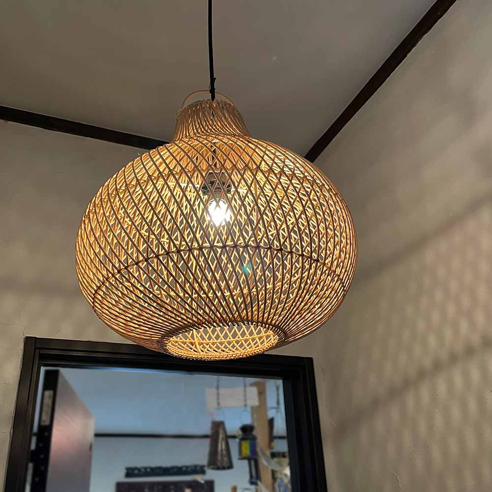 楽天市場】ランプシェード ペンダントライト 照明 ラタン 籐 編み込み