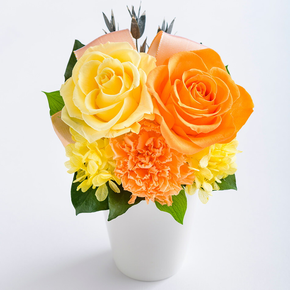 イエロー（黄色）系のプリザーブドフラワーアレンジメント特集｜誕生日