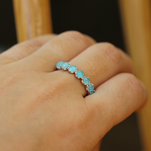 数量限定 ブラジル産 パライバトルマリン カボション リング スぺ