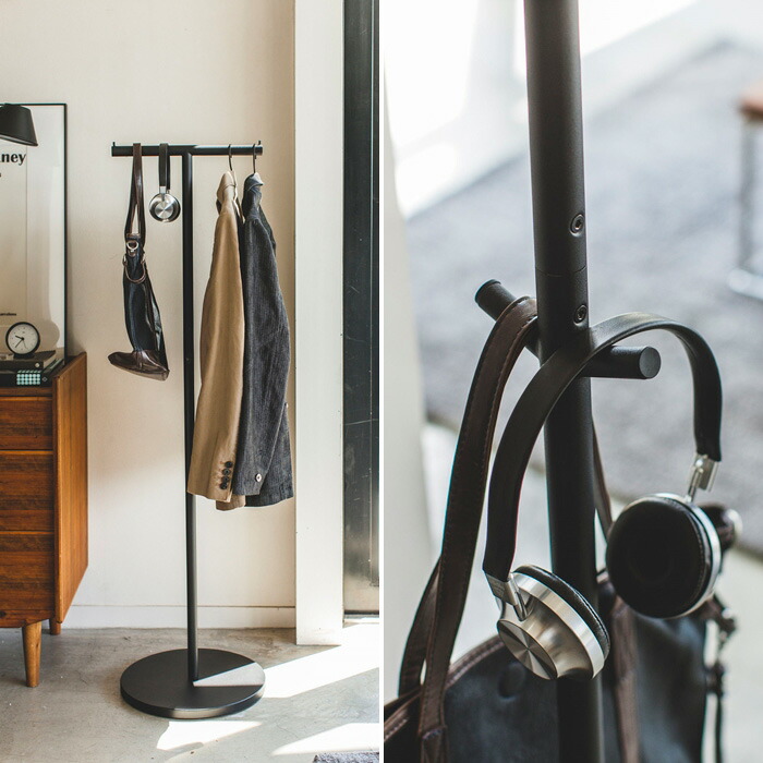 楽天市場】山崎実業 スマート ポールハンガー ホワイト 4080 ブラック