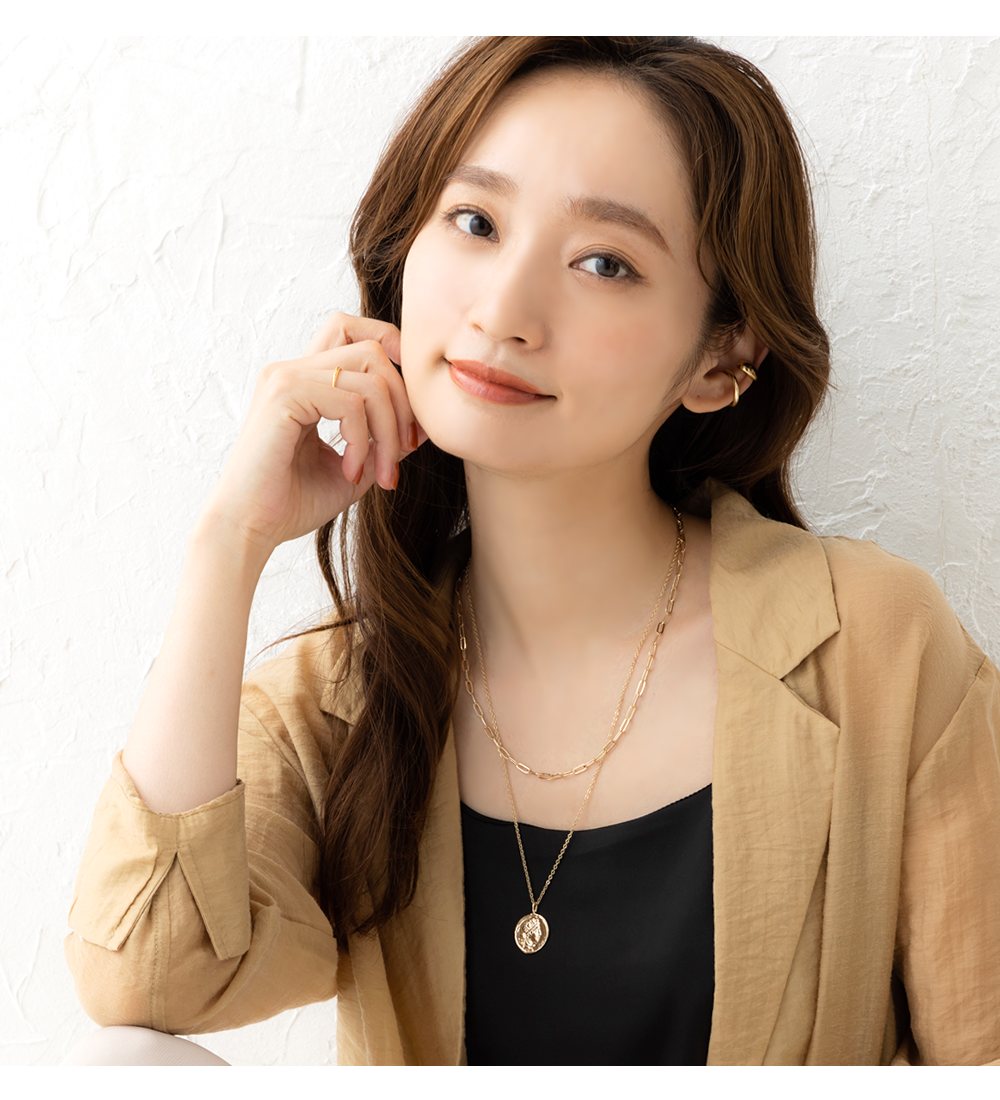 ゆうパケット】2点セット ネックレス レディース ショート オーバル