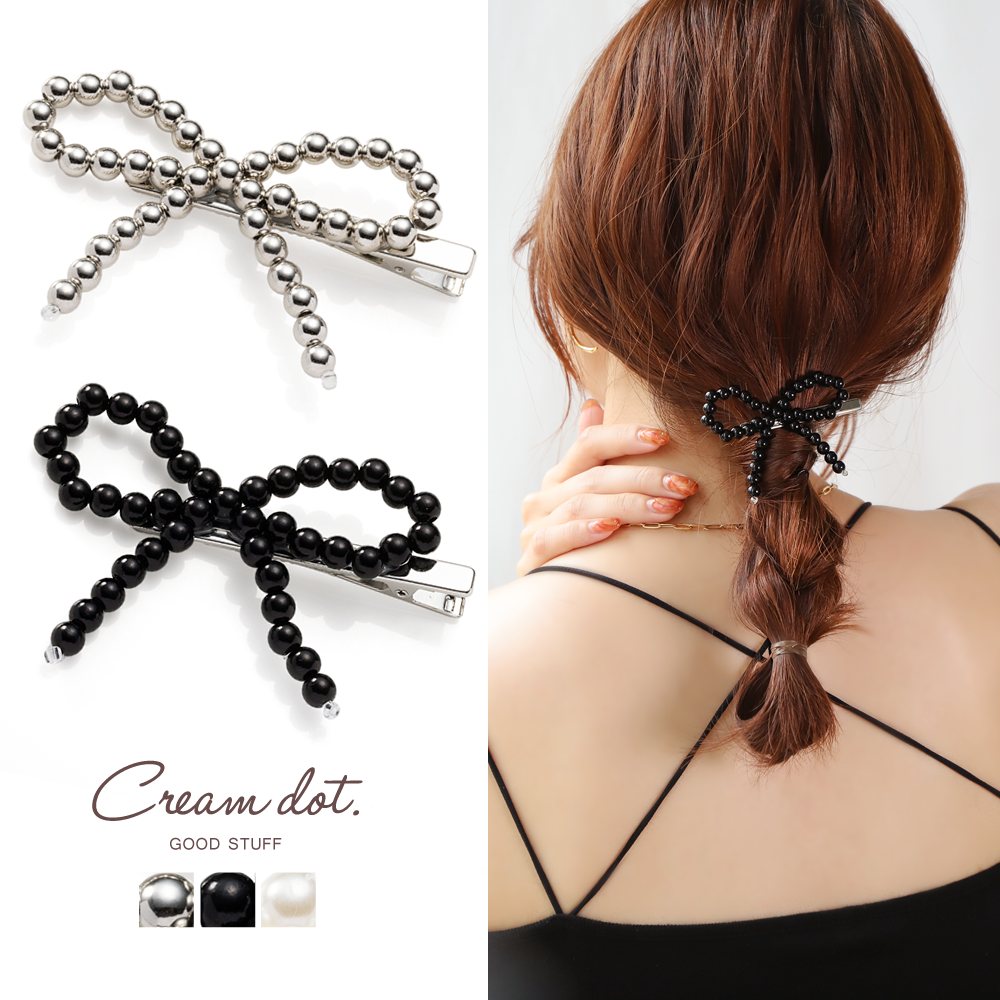 ゆうパケット】ヘアクリップ ヘアアクセサリー 髪留め まとめ髪 リボン