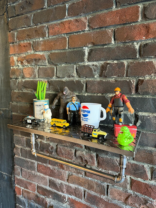 楽天市場】インダストリアル メタルウォールラック 2段タイプ 壁掛け