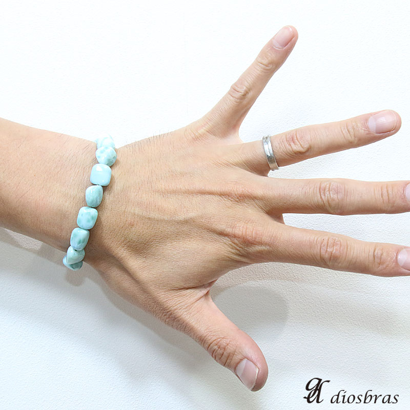 ラリマーブレスレット 7mm馬蹄