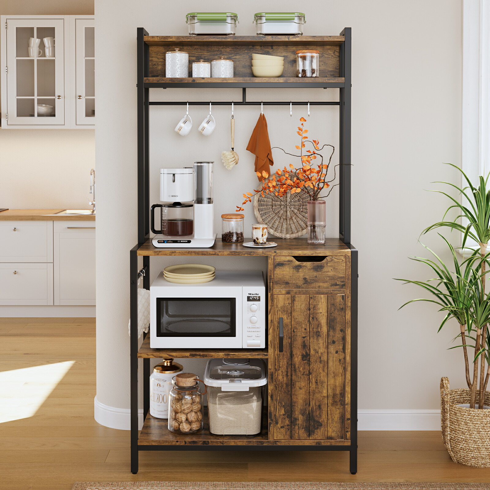 楽天市場】＼翌日発送！／レンジ台 ゴミ箱上ラック 引き出し収納 S字